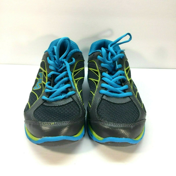 FILA Hyper Split Coolmax Lightweight Womens Running Shoe Grey Lime Blue 9.5 - Picture 2 of 8